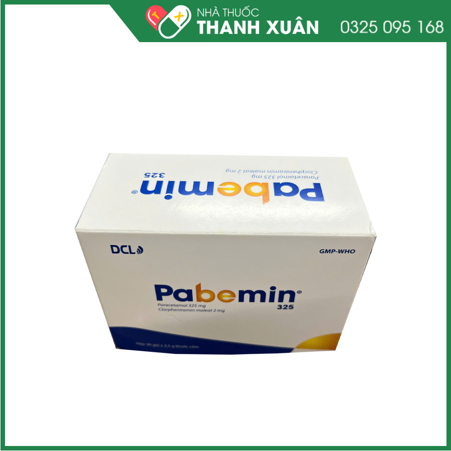 Pabemin 325 điều trị sốt, cảm lạnh, ho, sổ mũi